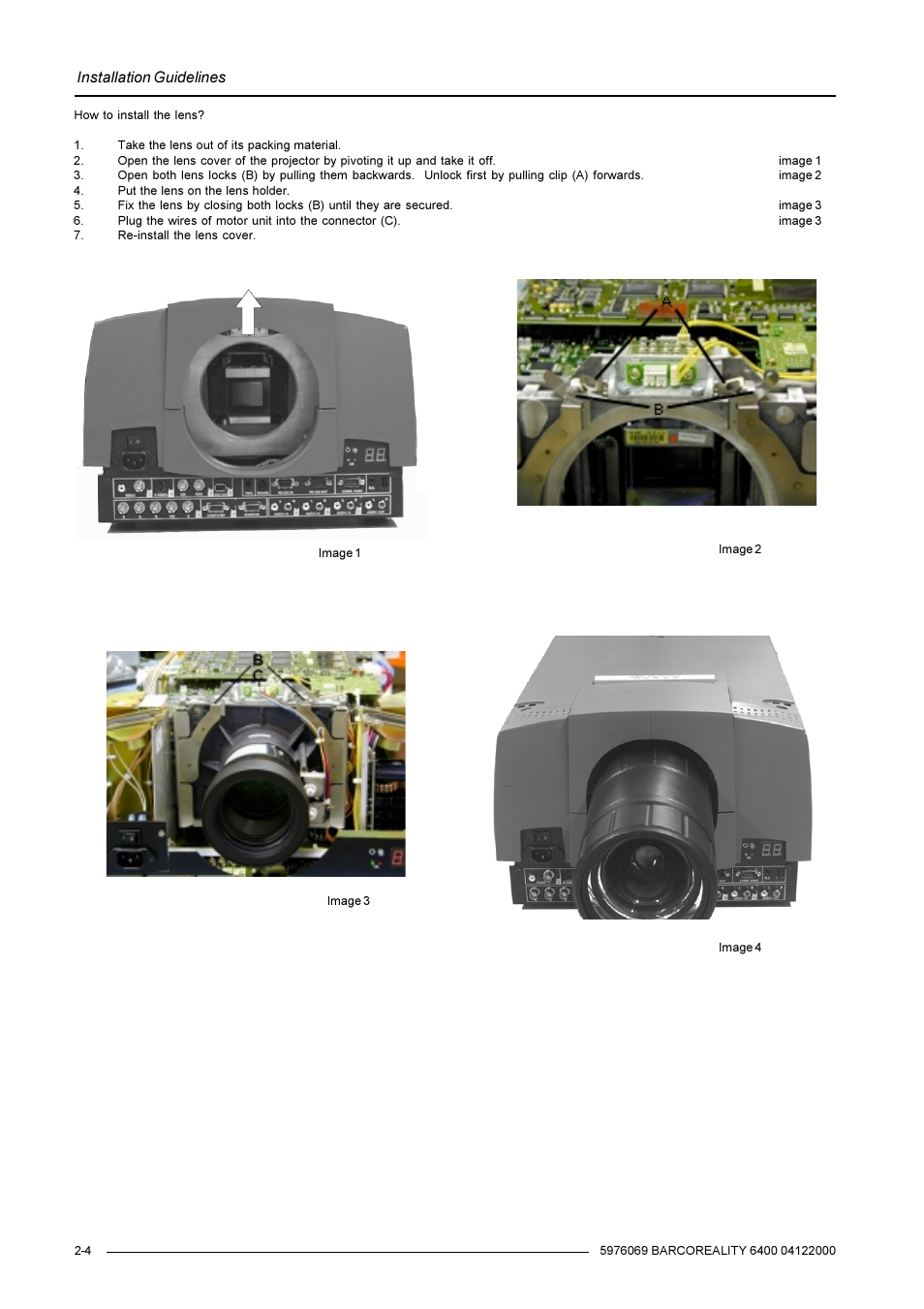 Installation guidelines | Barco R9001769 User Manual | Page 9 / 57