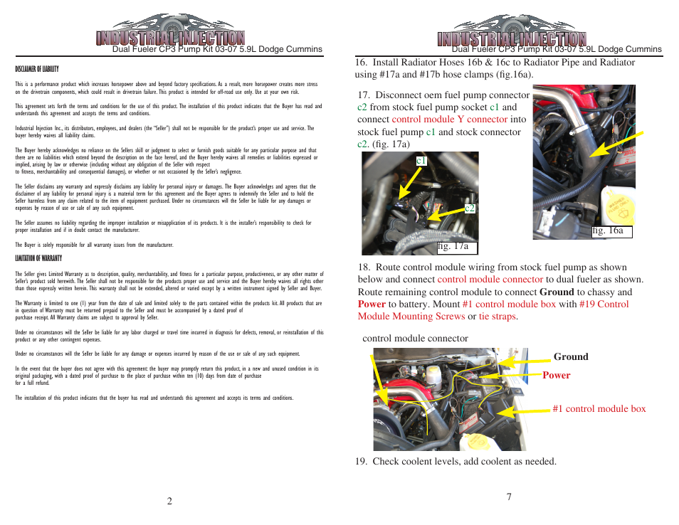 Industrial Injection 5.9L Dodge Cummins Dual CP3 User Manual | Page 2 / 4