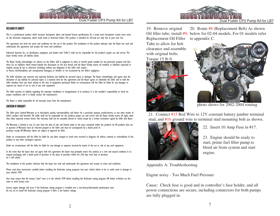 Industrial Injection LB7 Dual CP3 User Manual | Page 2 / 4