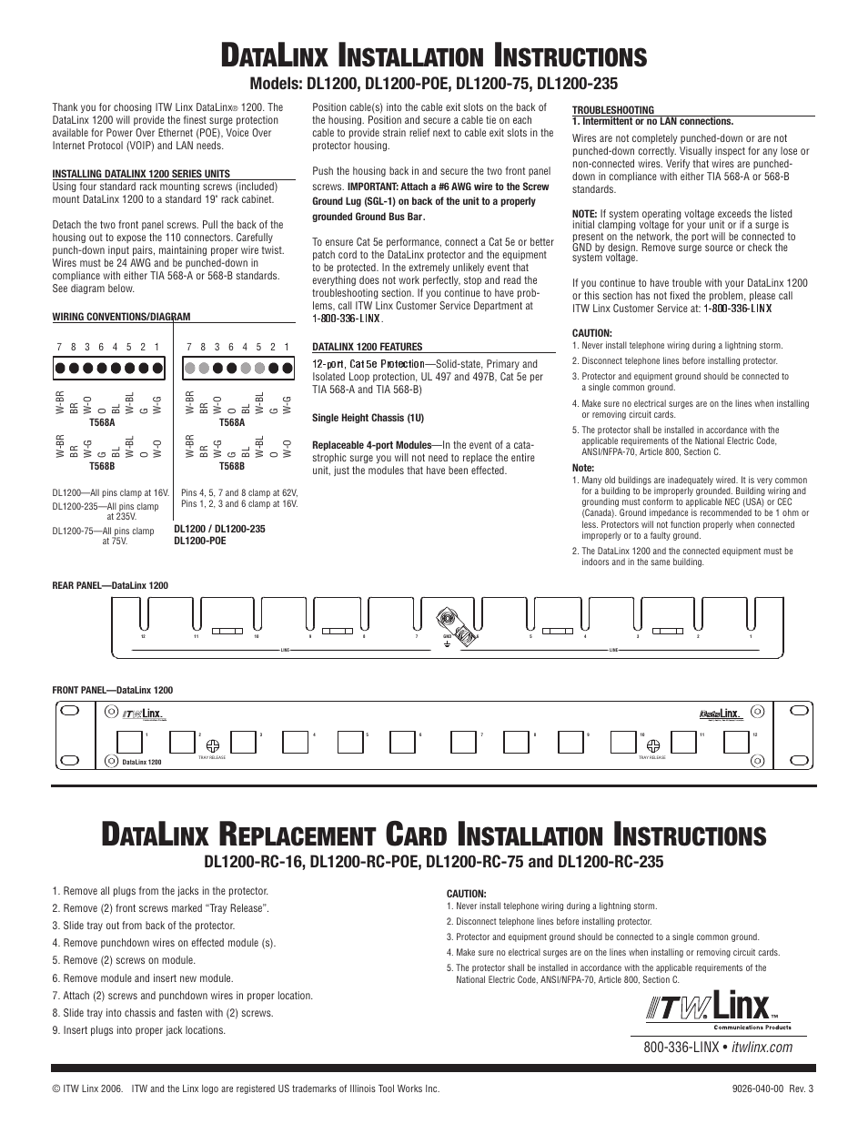 ITW Linx DL1200-235 User Manual | 1 page