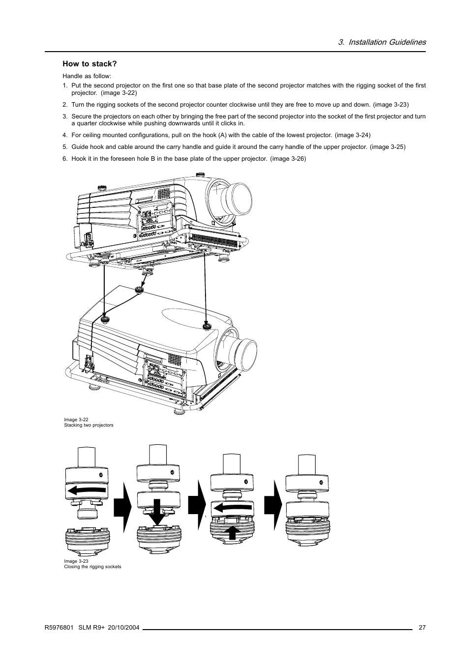 Installation guidelines | Barco R9010310 User Manual | Page 31 / 135