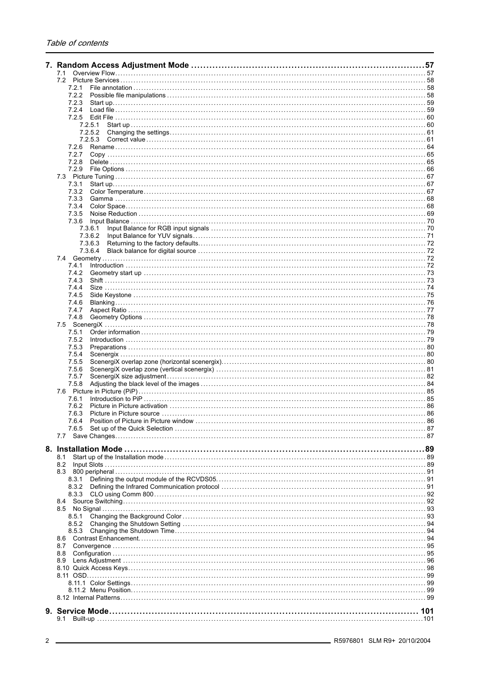 Barco R9010310 User Manual | Page 6 / 135