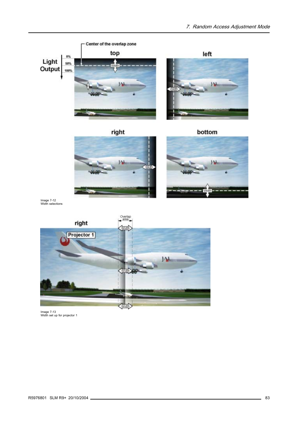 Image 7-12), Image 7-13, Random access adjustment mode | Barco R9010310 User Manual | Page 87 / 135