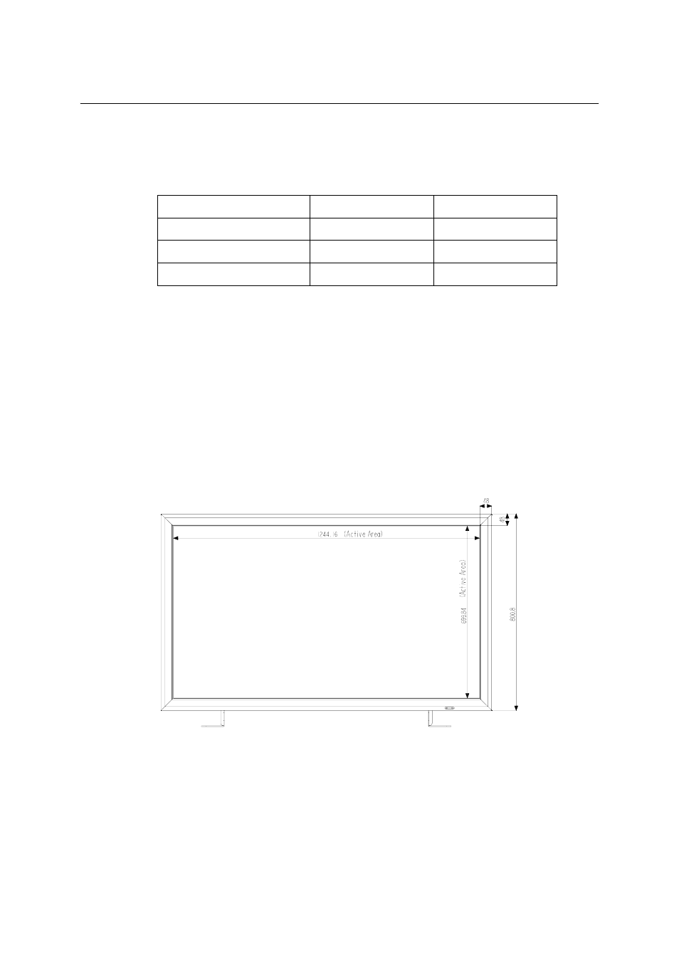 2 mechanical specifications, 1 dimensions, 2 weight | 3 mounting specifications, 1 vesa compliant mounting solution, 2 drawings lc-5621, Figure 21: lc-5621 front view, 1 dimensions 9.2.2 weight | Barco LC-5621 User Manual | Page 46 / 59