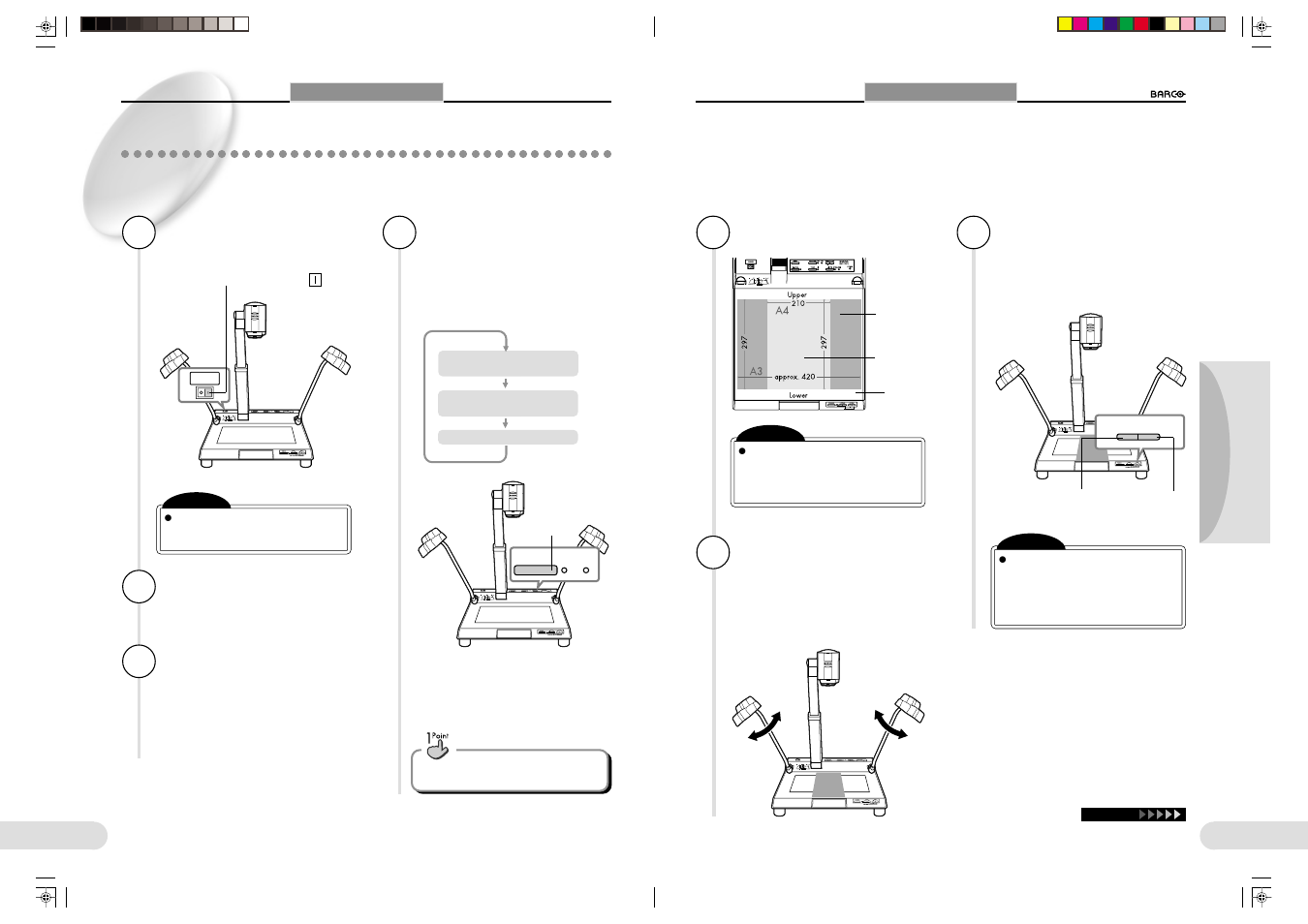 Shooting a document, Card menu menu | Barco 1280 User Manual | Page 14 / 26