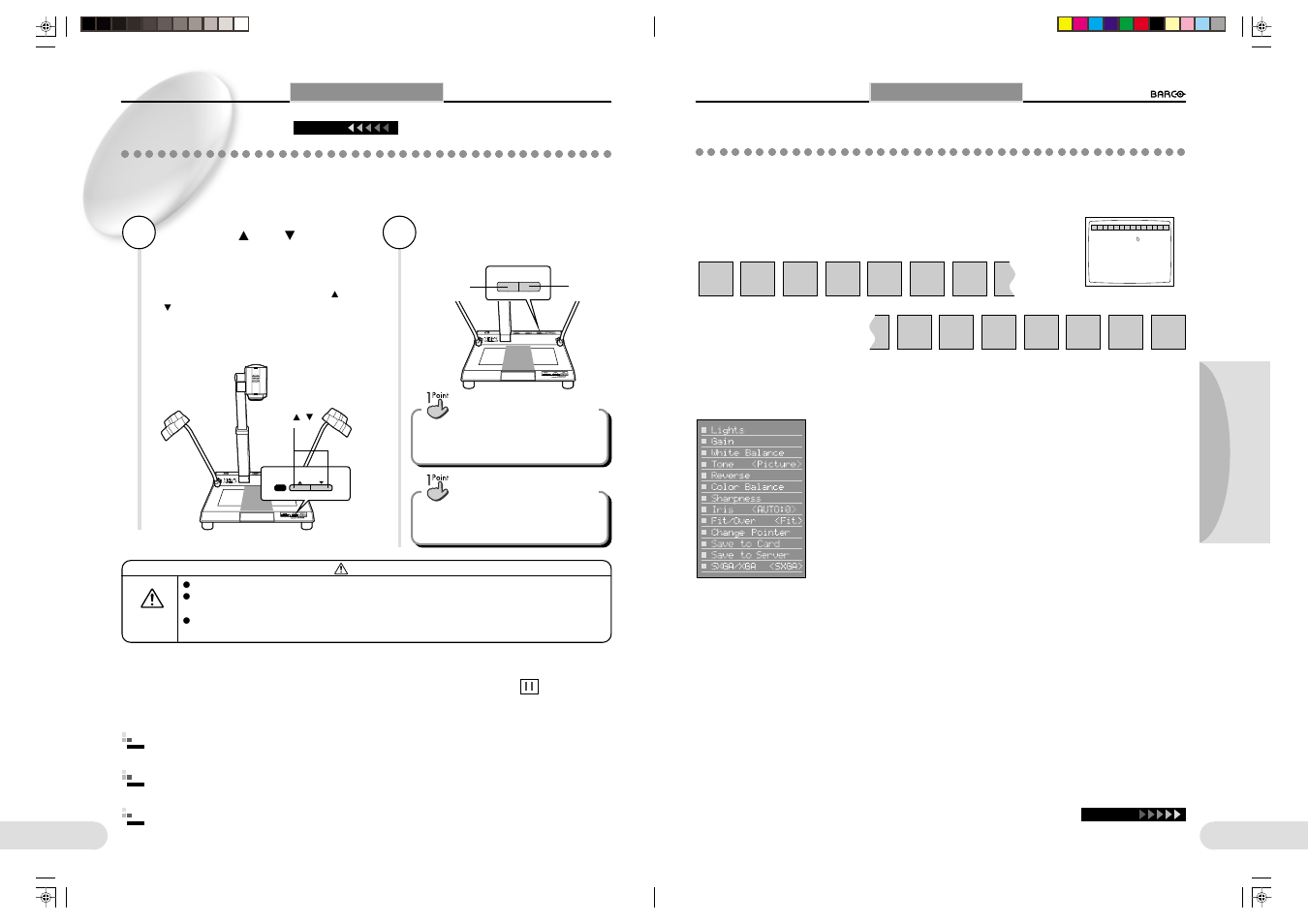 Using menus | Barco 1280 User Manual | Page 15 / 26
