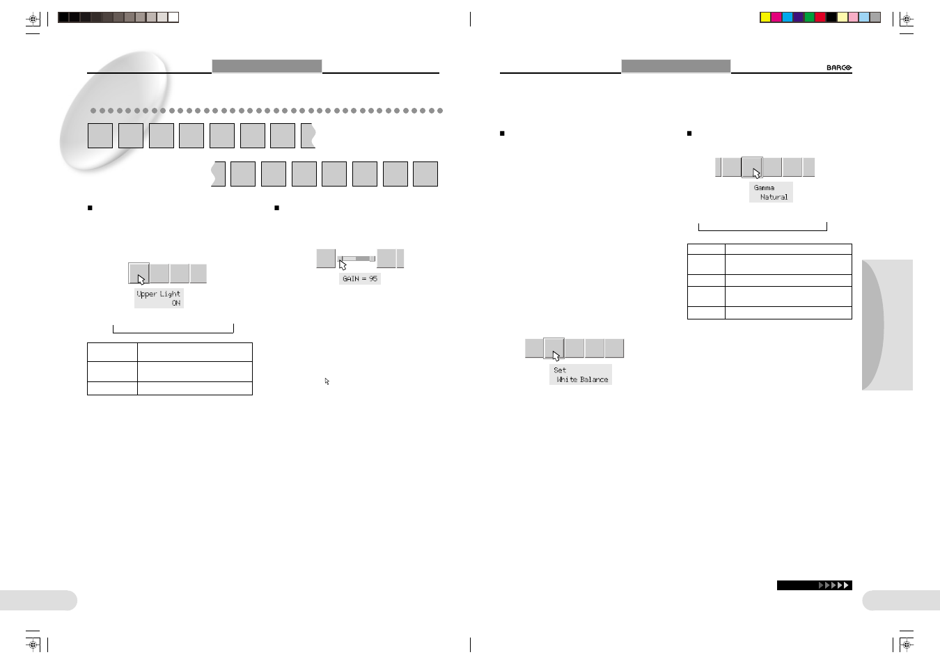 Items to be adjusted using menus, 25 preparations others operation 24 | Barco 1280 User Manual | Page 17 / 26