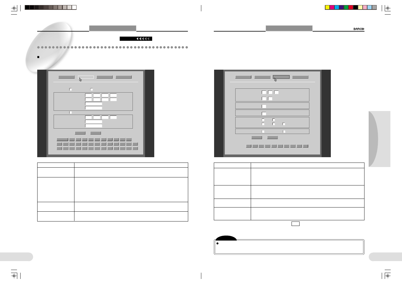 31 preparations others operation 30, Items to be adjusted using menus | Barco 1280 User Manual | Page 20 / 26