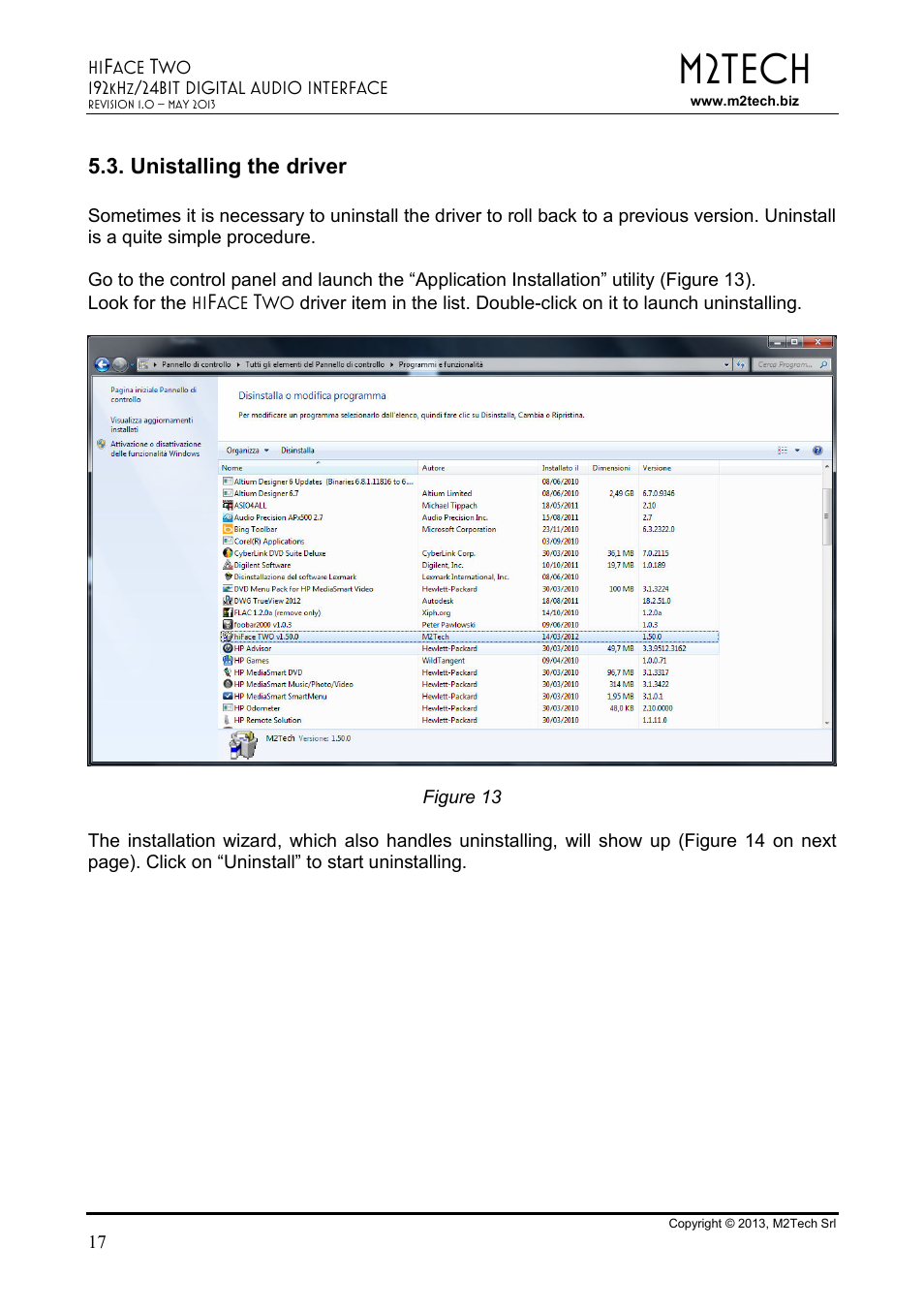 M2tech | M2TECH hiFace Two User Manual | Page 17 / 31