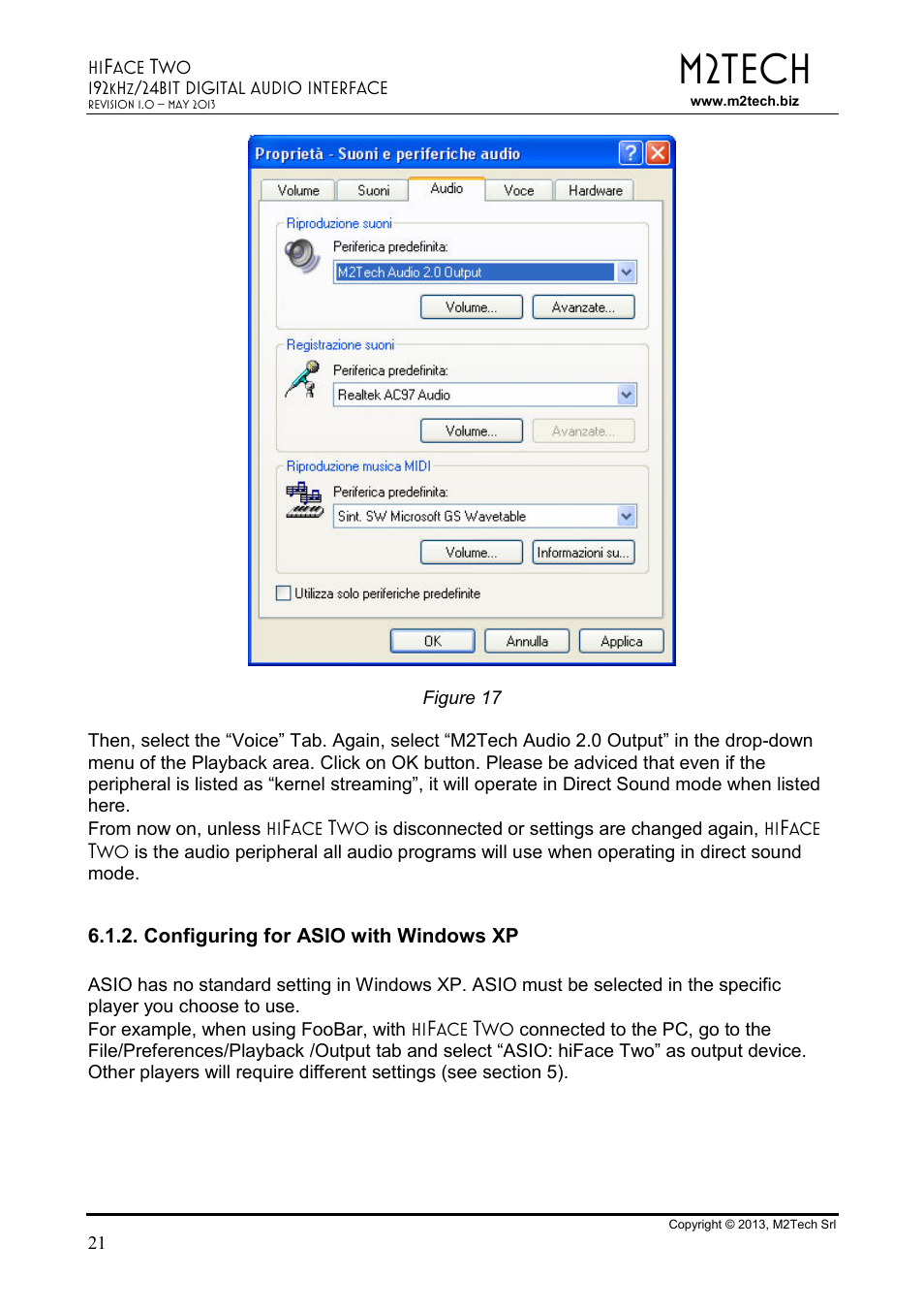M2tech | M2TECH hiFace Two User Manual | Page 21 / 31