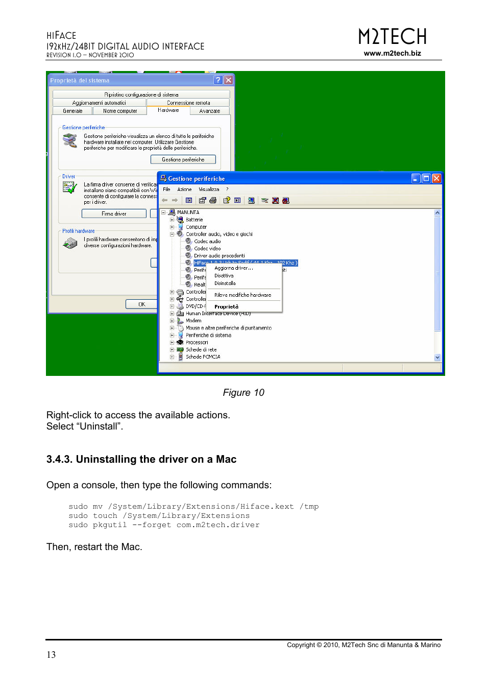 M2tech | M2TECH hiFace User Manual | Page 13 / 22