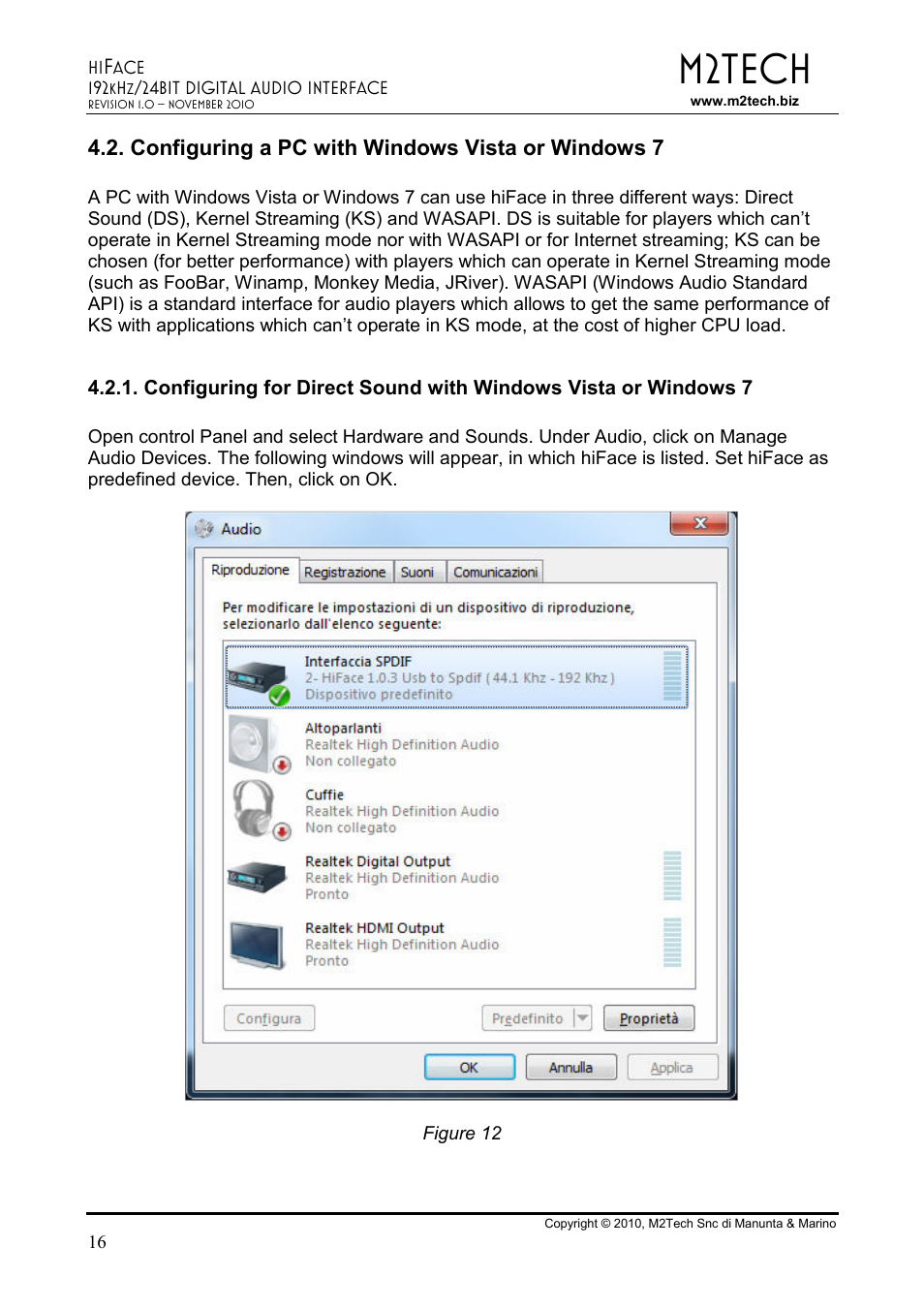 M2tech | M2TECH hiFace User Manual | Page 16 / 22