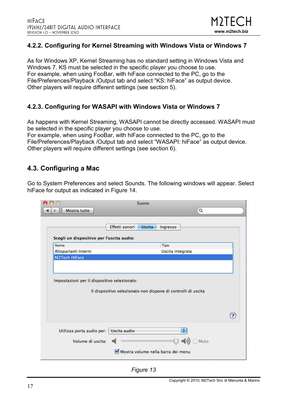 M2tech | M2TECH hiFace User Manual | Page 17 / 22