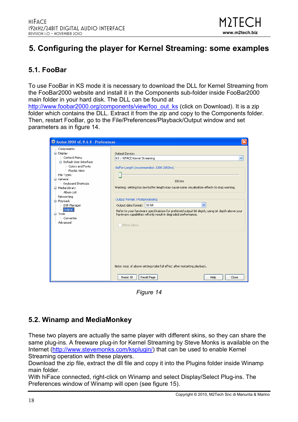 M2tech | M2TECH hiFace User Manual | Page 18 / 22