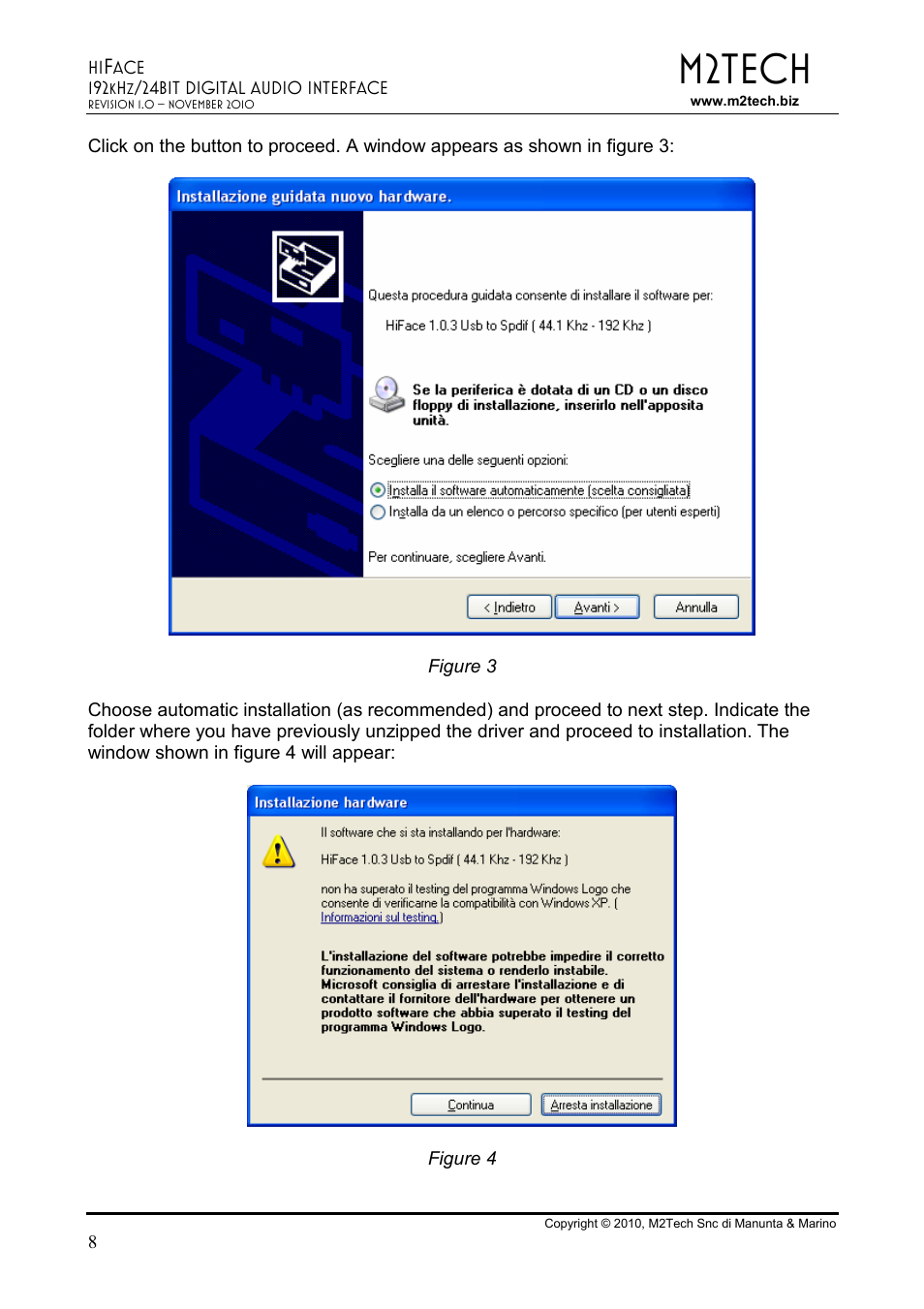 M2tech | M2TECH hiFace User Manual | Page 8 / 22