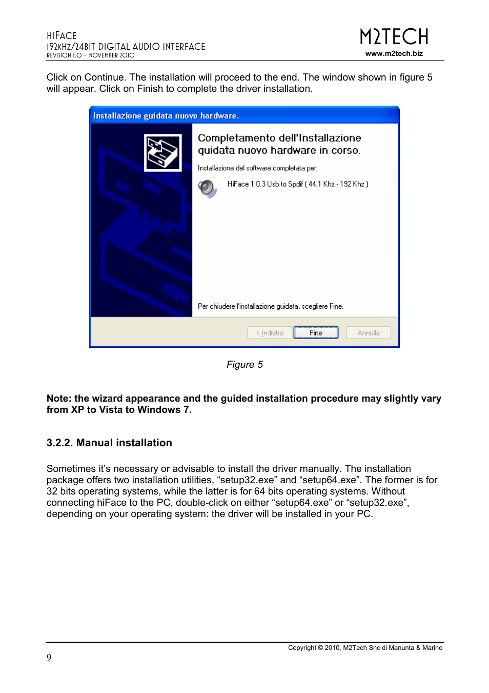 M2tech | M2TECH hiFace User Manual | Page 9 / 22