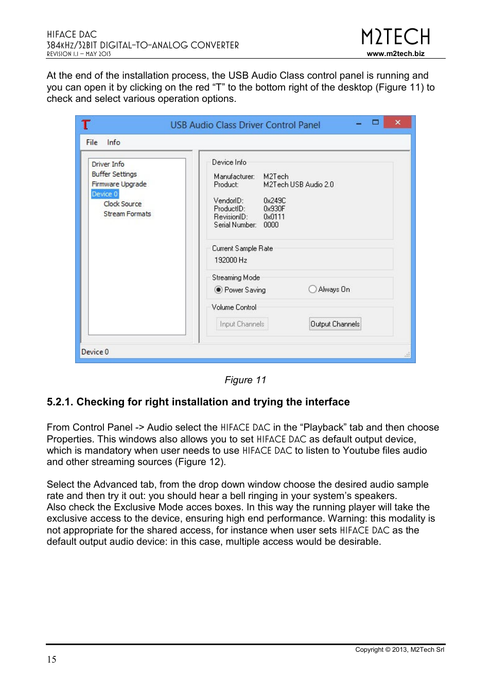 M2tech | M2TECH hiFace Dac User Manual | Page 15 / 32