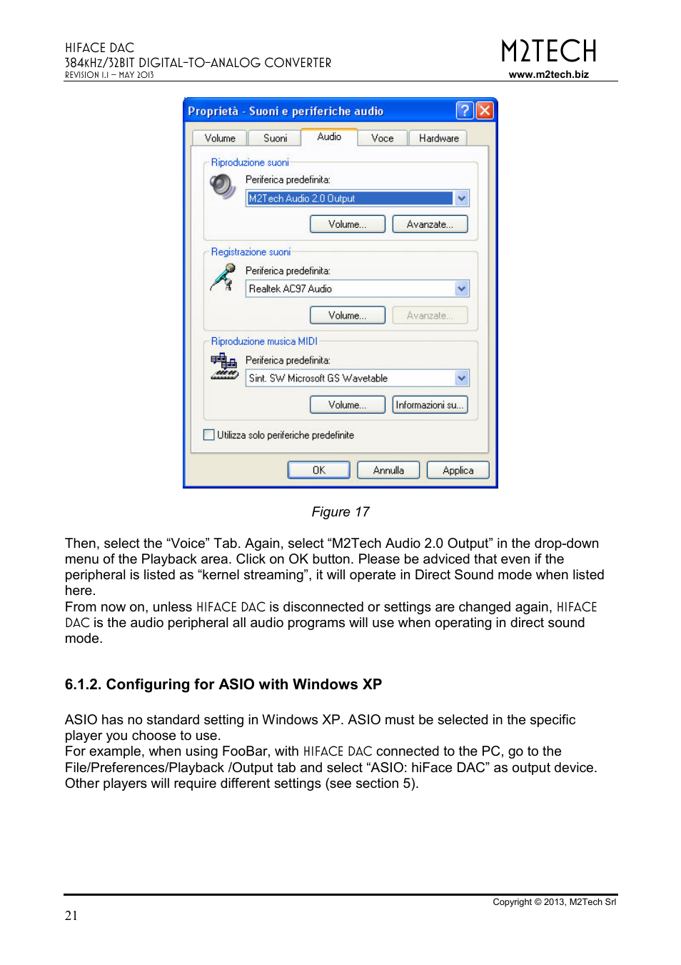 M2tech | M2TECH hiFace Dac User Manual | Page 21 / 32