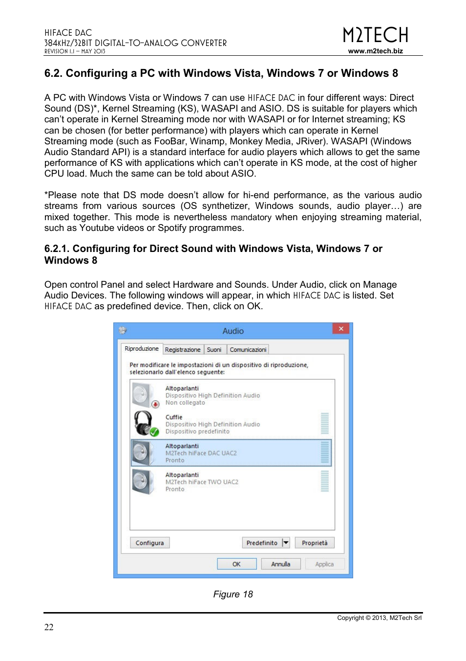 M2tech | M2TECH hiFace Dac User Manual | Page 22 / 32