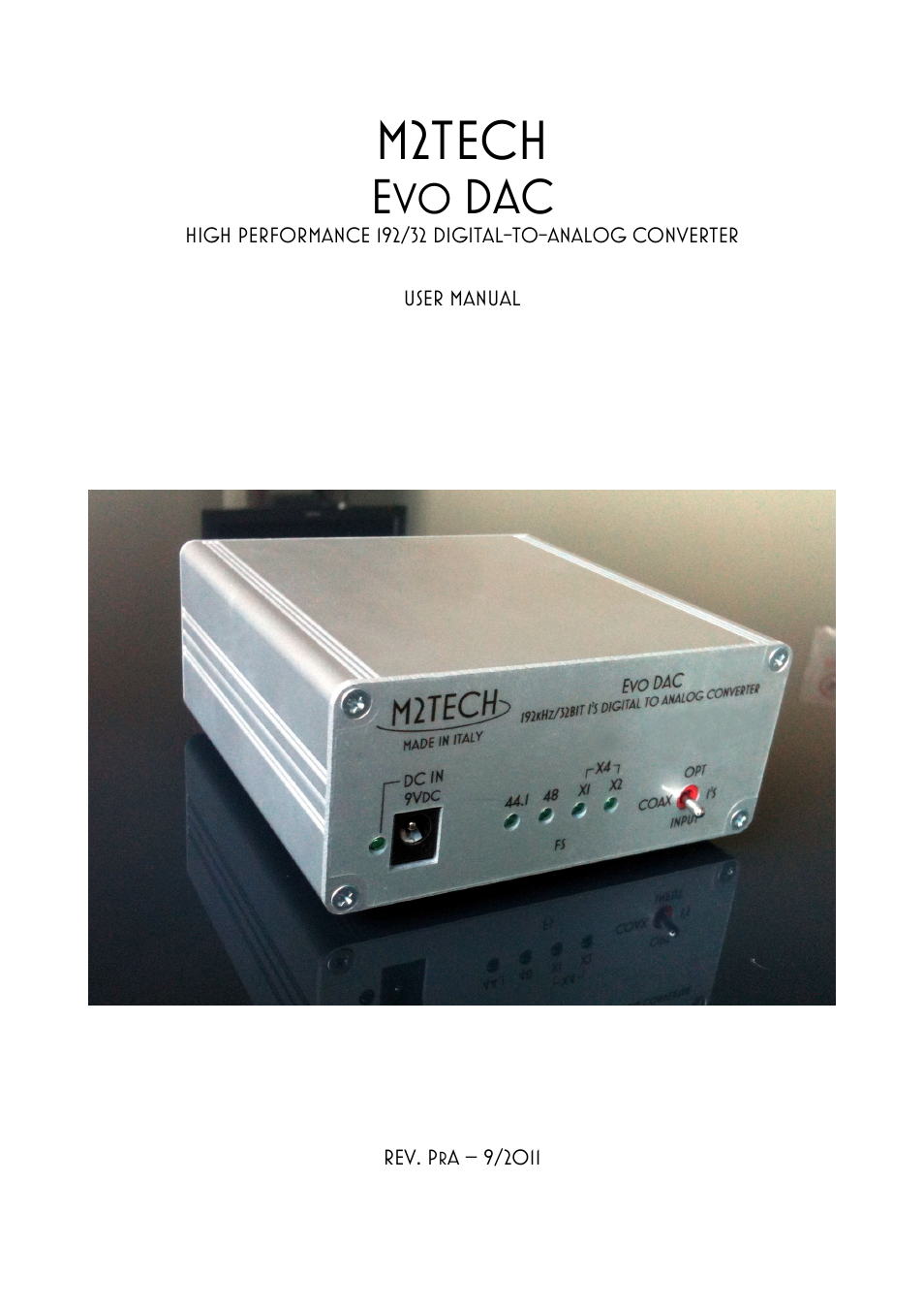 M2TECH Evo Dac User Manual | 10 pages