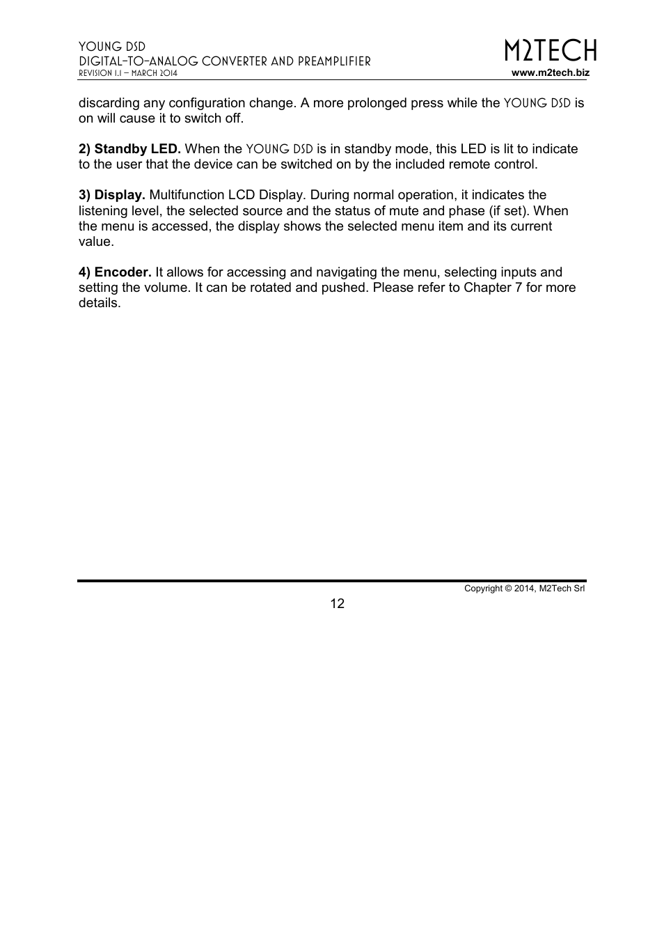 M2tech | M2TECH Young DSD User Manual | Page 12 / 88