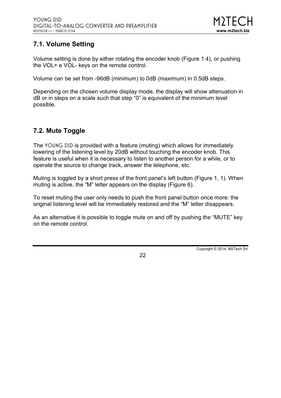 M2tech | M2TECH Young DSD User Manual | Page 22 / 88