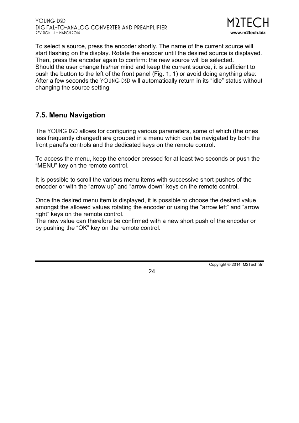 M2tech | M2TECH Young DSD User Manual | Page 24 / 88