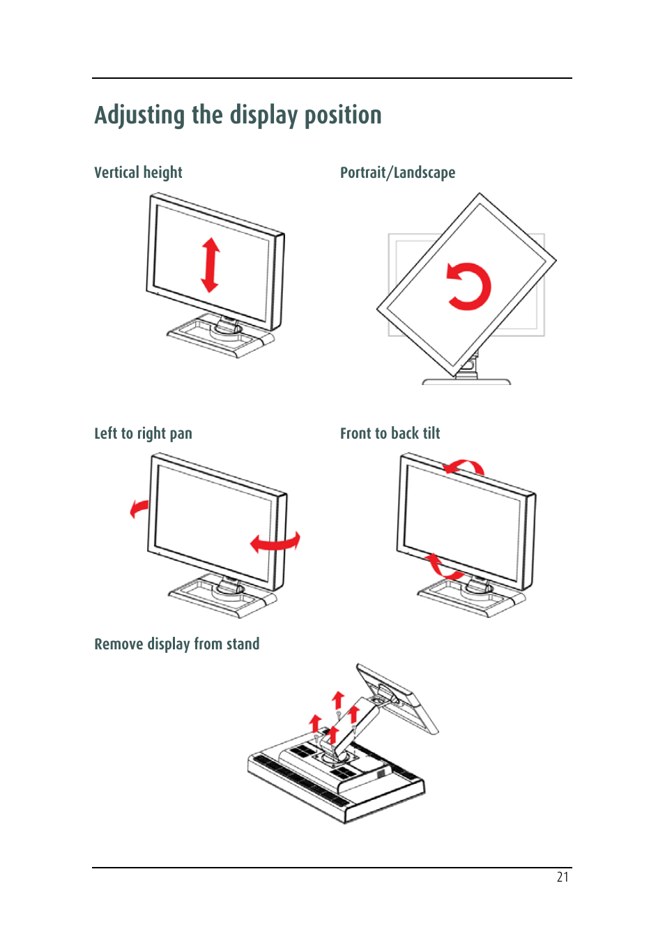 Adjusting the display position | Barco MDRC-2124 User Manual | Page 21 / 48