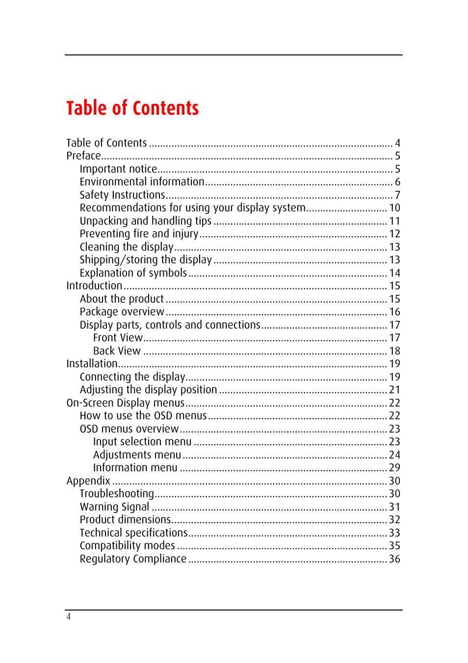 Barco MDRC-2124 User Manual | Page 4 / 48