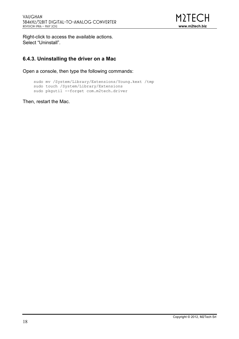 M2tech | M2TECH Vaughan User Manual | Page 18 / 33