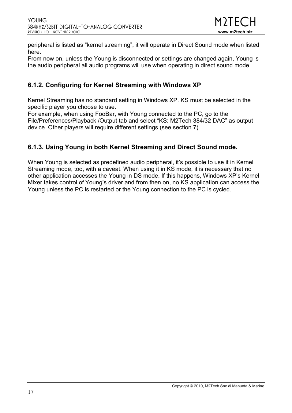 M2tech | M2TECH Young User Manual | Page 17 / 24
