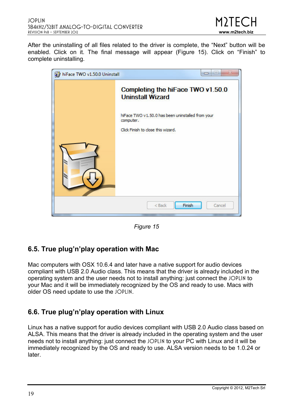 M2tech | M2TECH Joplin User Manual | Page 19 / 40