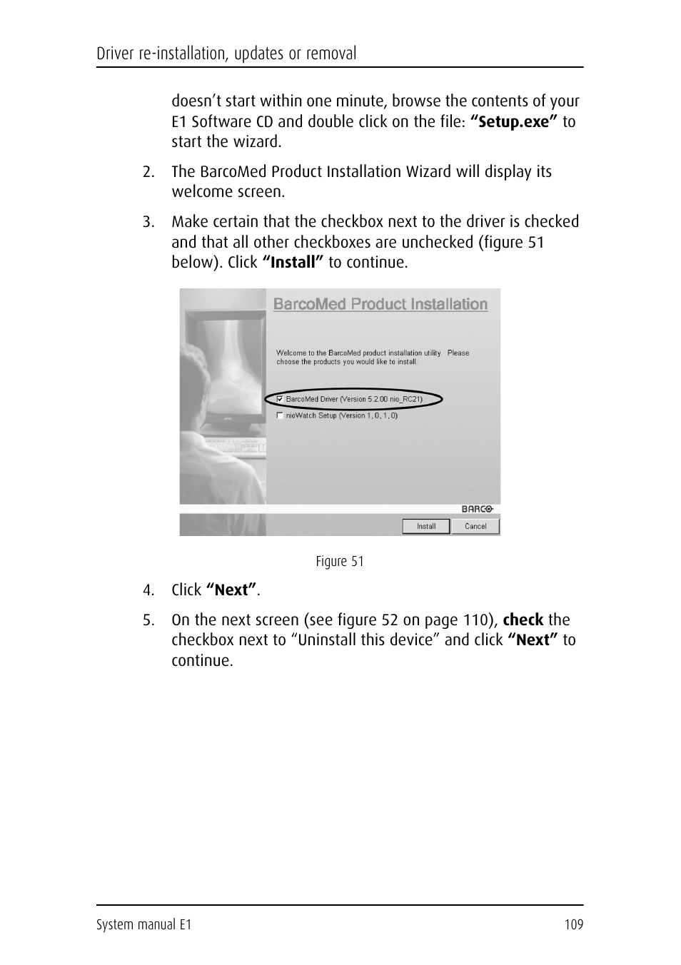 Click “next | Barco E1 User Manual | Page 108 / 124