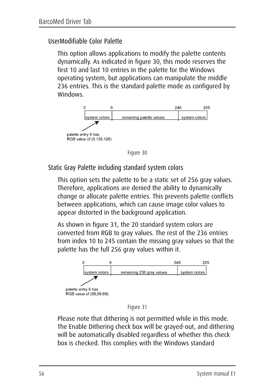 Usermodifiable color palette | Barco E1 User Manual | Page 55 / 124