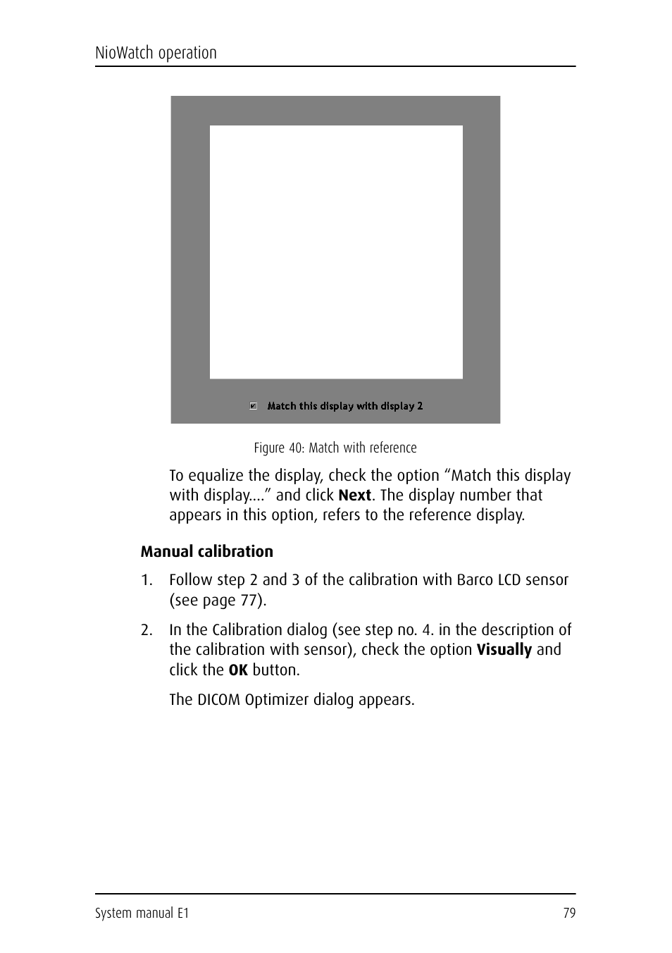 Manual calibration | Barco E1 User Manual | Page 78 / 124