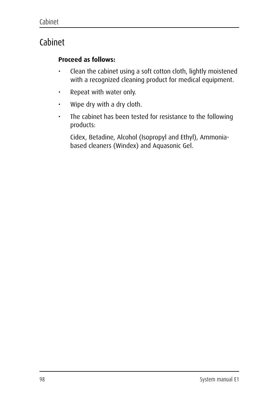 Cabinet, Proceed as follows | Barco E1 User Manual | Page 97 / 124