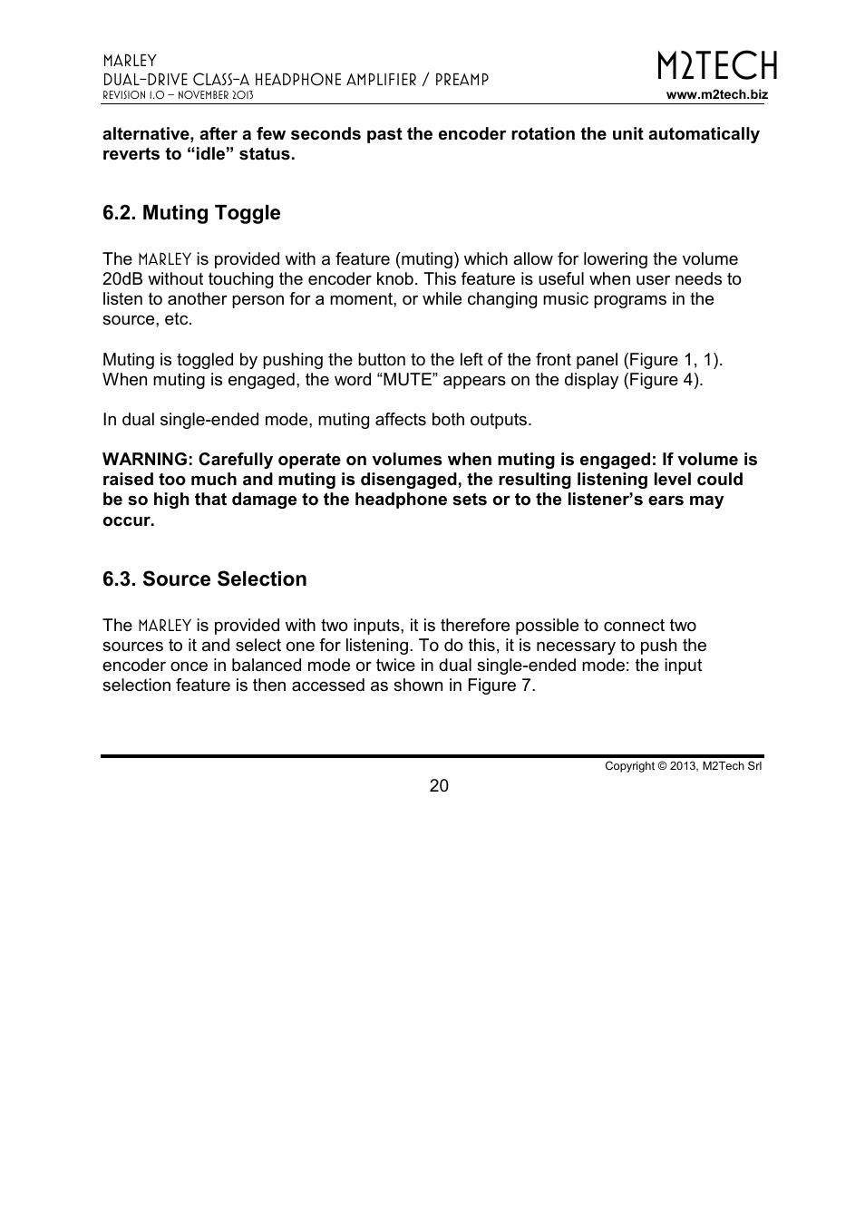 M2tech | M2TECH Marley User Manual | Page 20 / 32