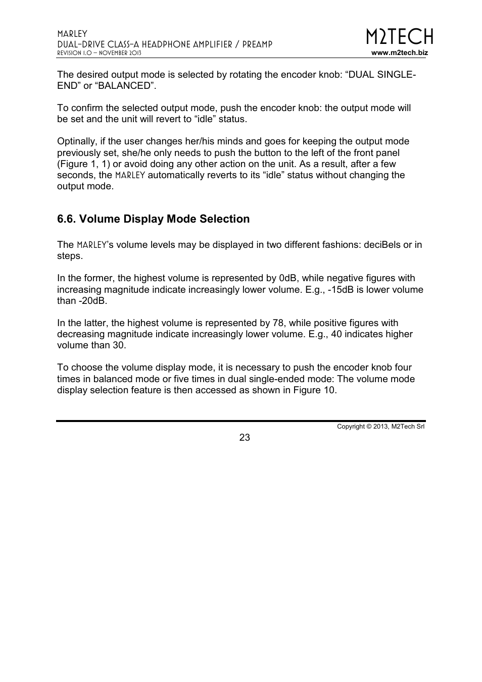 M2tech | M2TECH Marley User Manual | Page 23 / 32