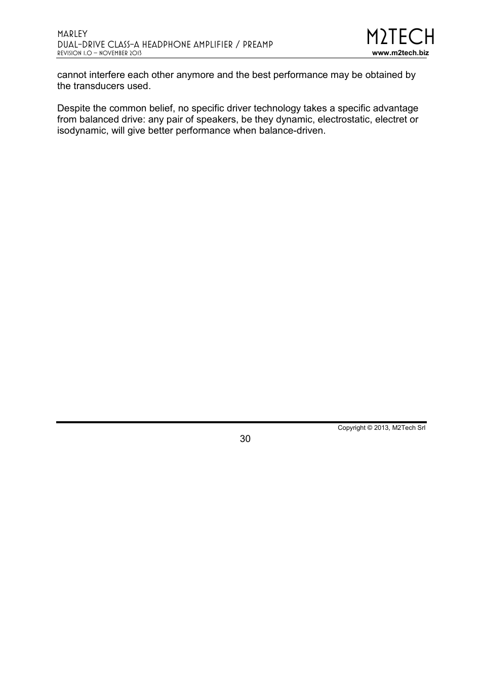 M2tech | M2TECH Marley User Manual | Page 30 / 32