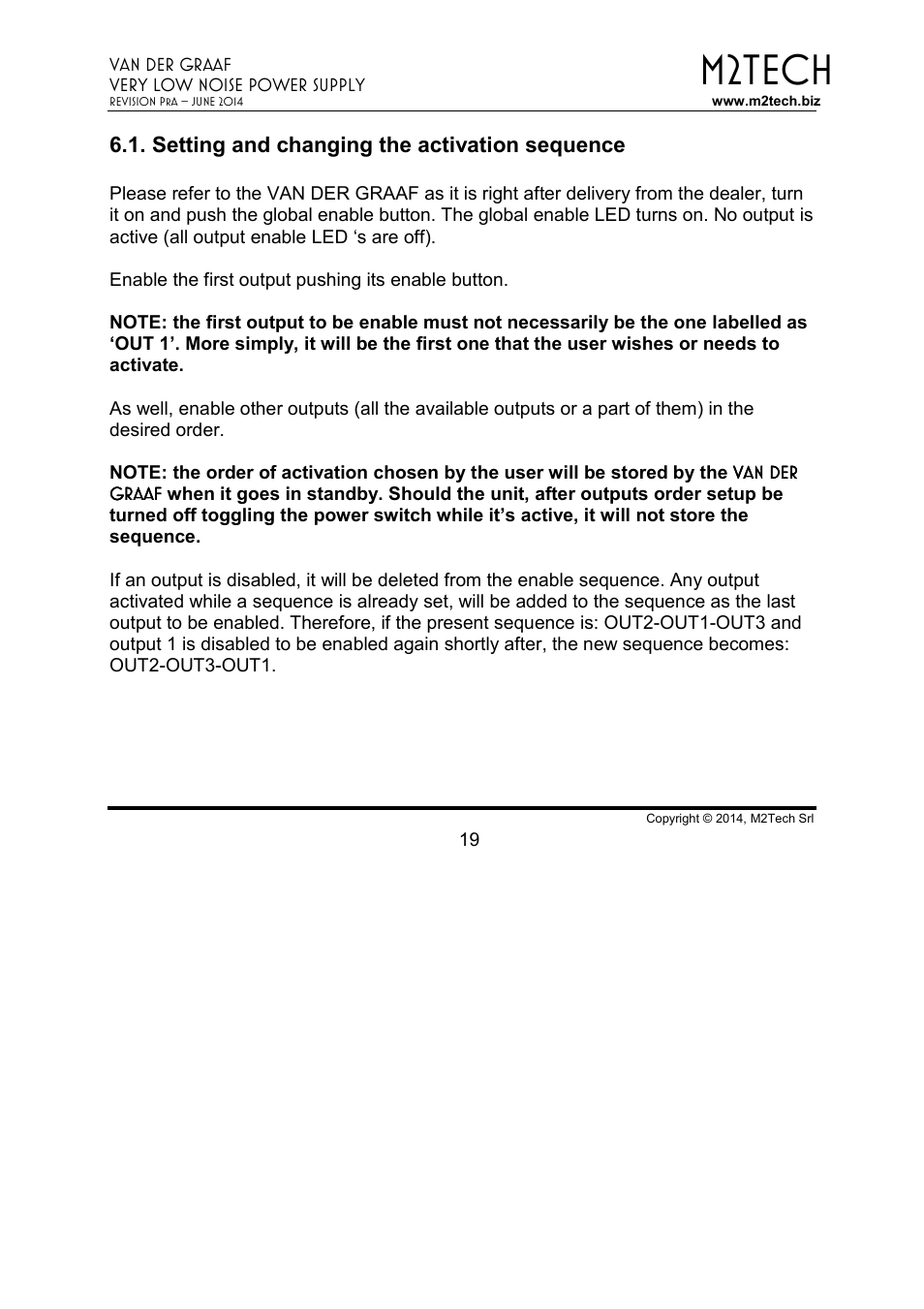 M2tech | M2TECH Van der Graaf User Manual | Page 19 / 22