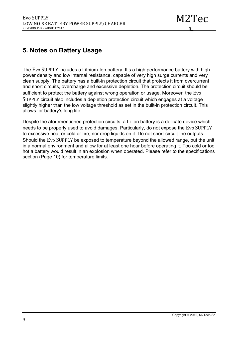 M2tec h | M2TECH Evo Supply User Manual | Page 9 / 10