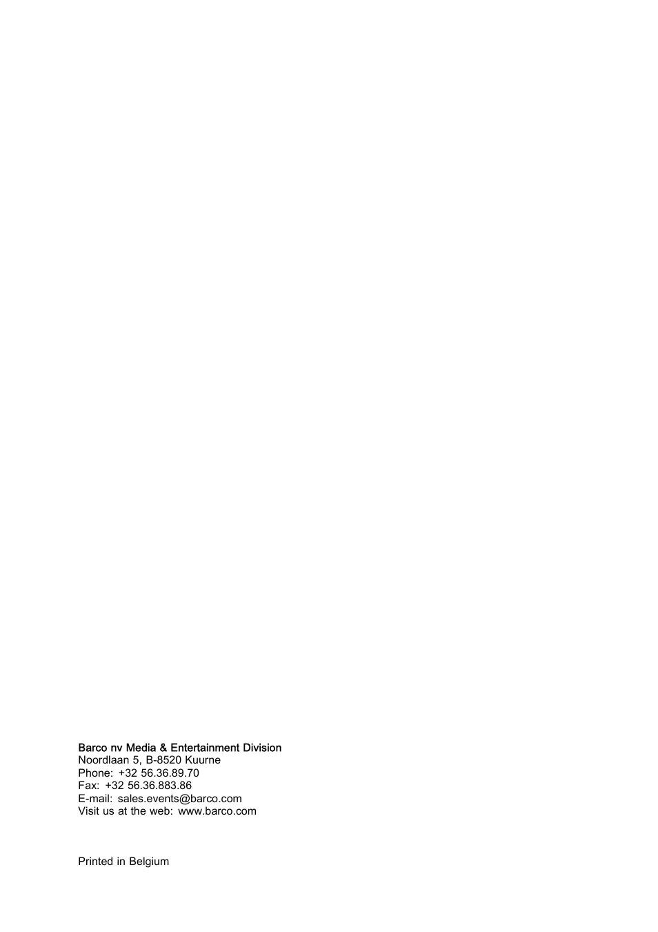 Barco R59770449/01 User Manual | Page 2 / 79