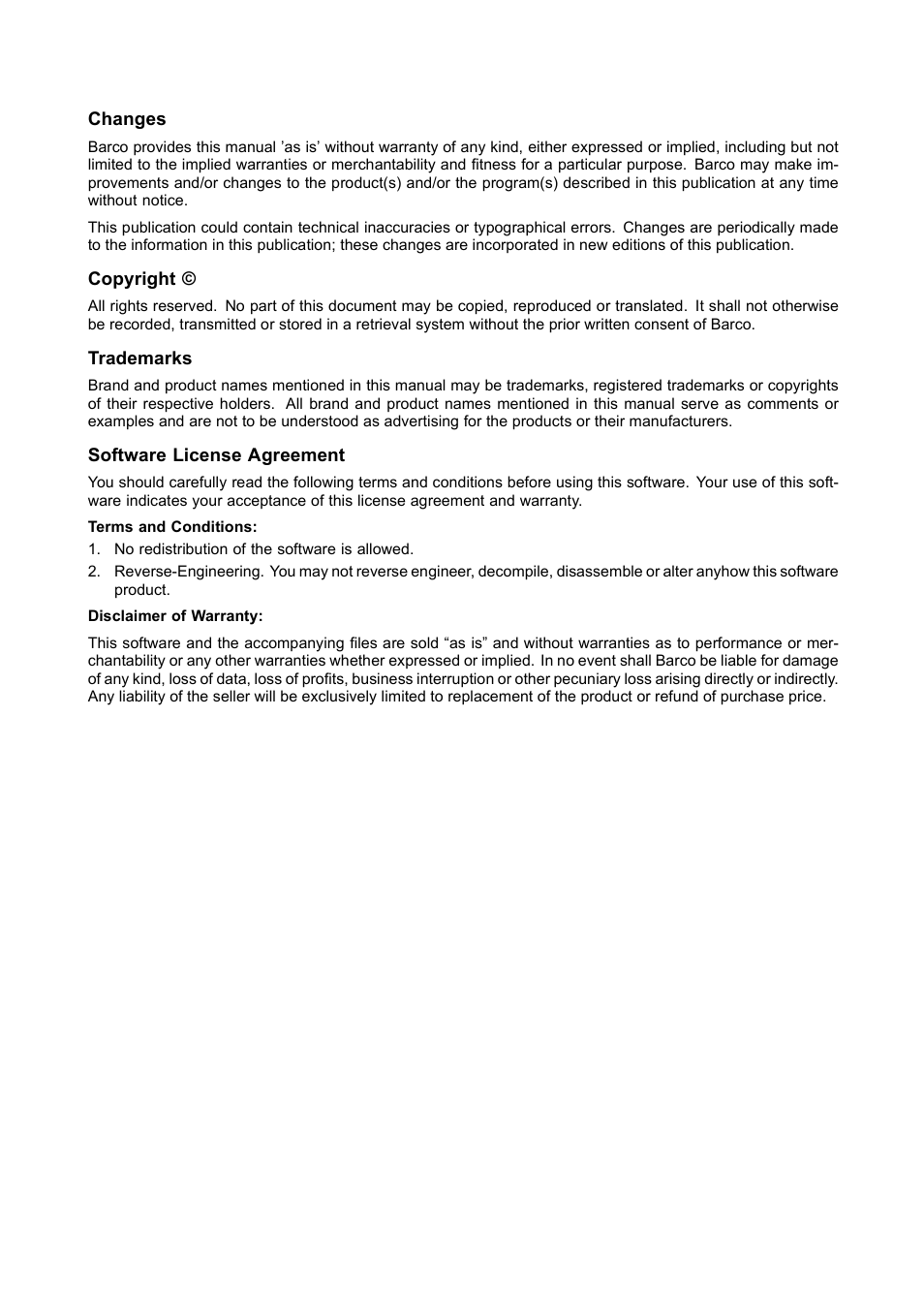 Barco R59770449/01 User Manual | Page 3 / 79