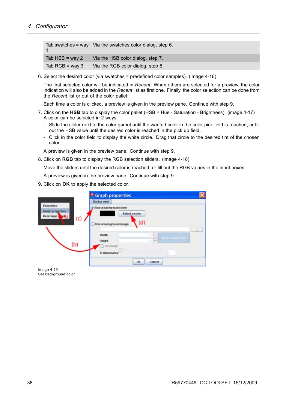 Image 4-15), Configurator | Barco R59770449/01 User Manual | Page 42 / 79