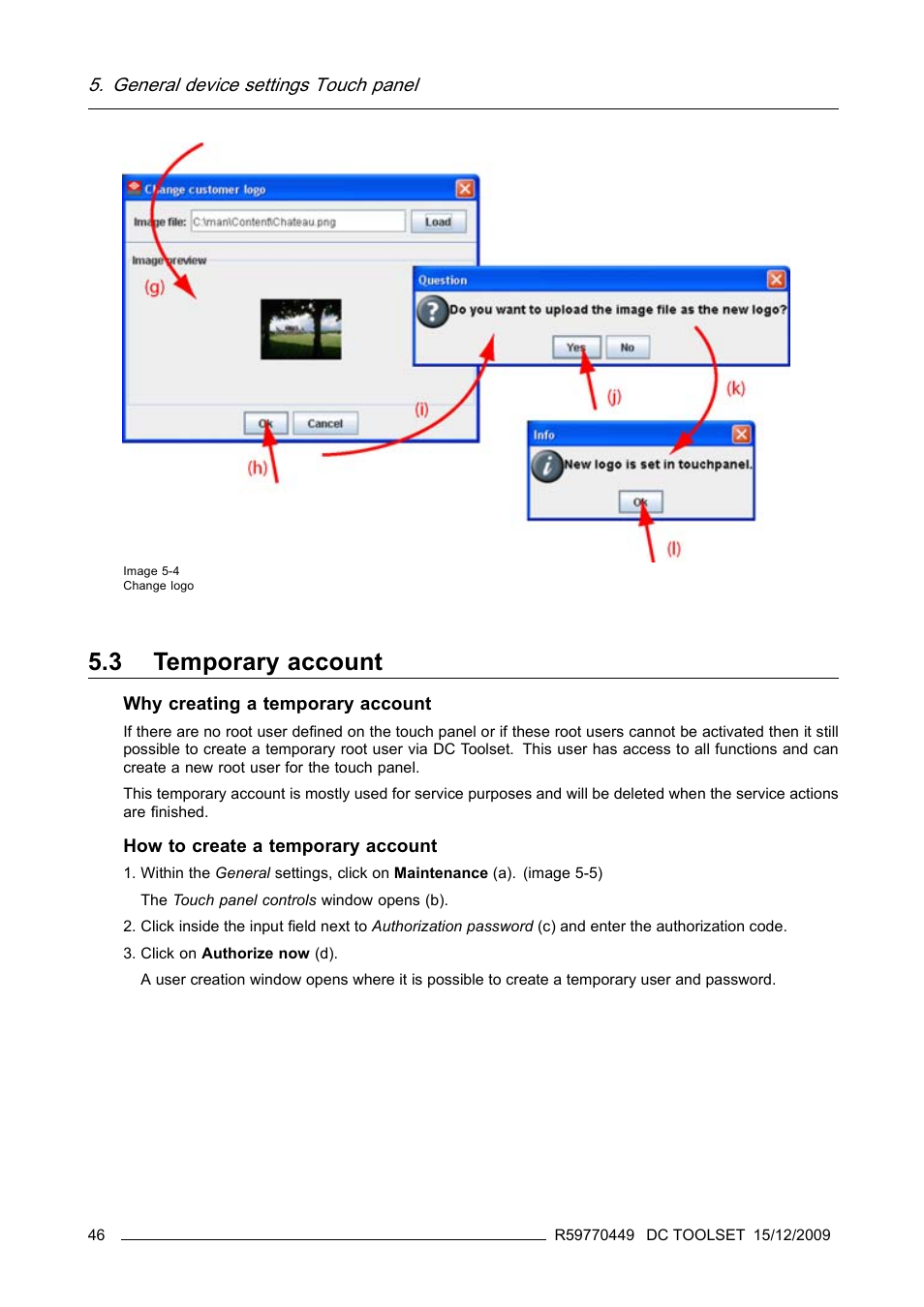 3 temporary account | Barco R59770449/01 User Manual | Page 50 / 79