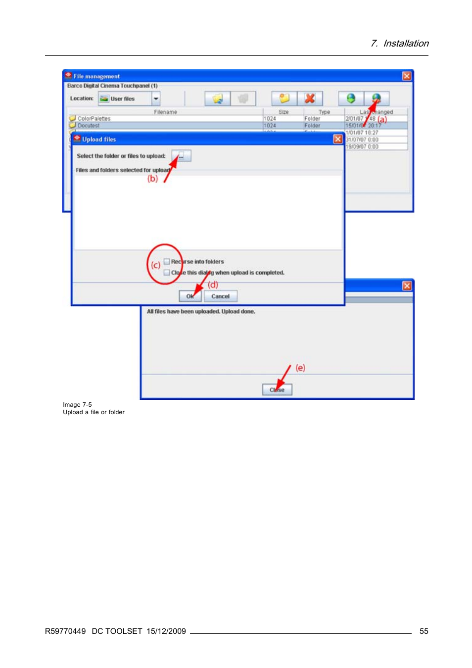 Installation | Barco R59770449/01 User Manual | Page 59 / 79