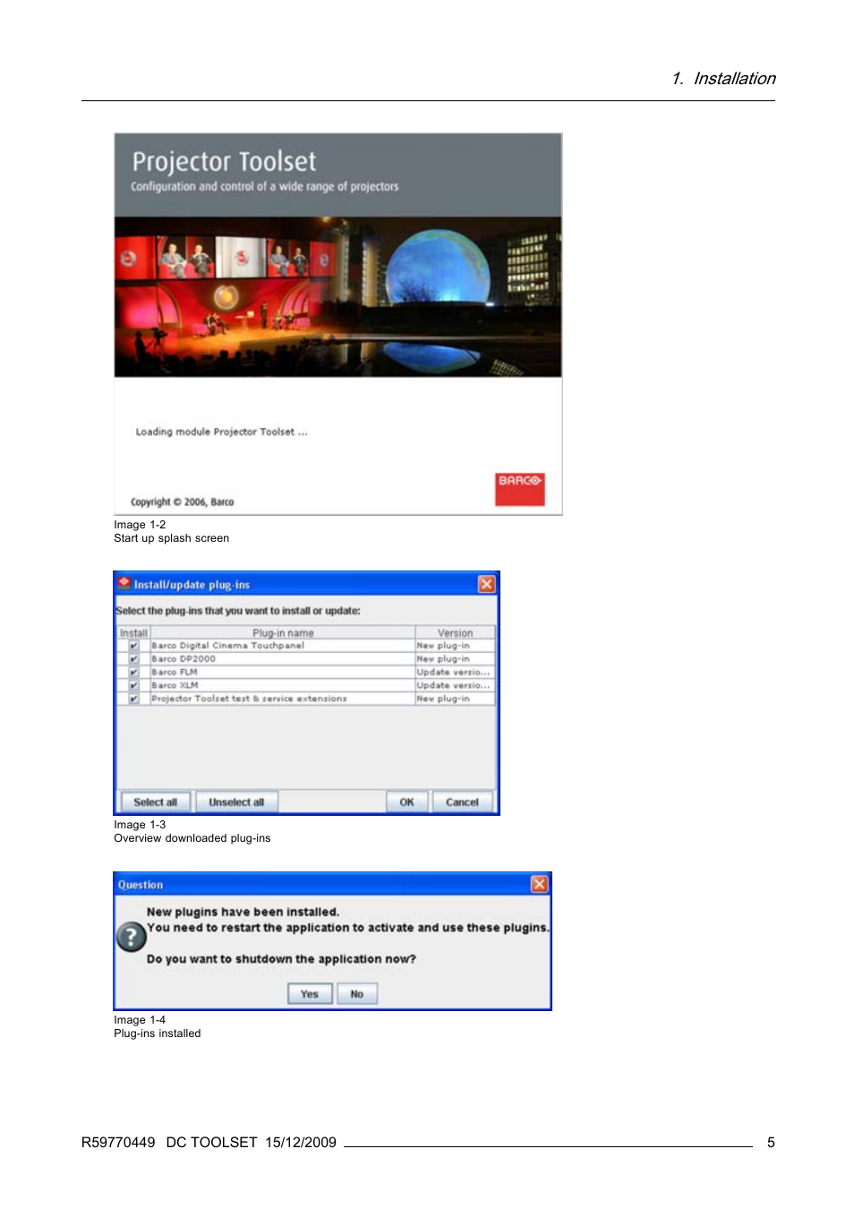 Installation | Barco R59770449/01 User Manual | Page 9 / 79