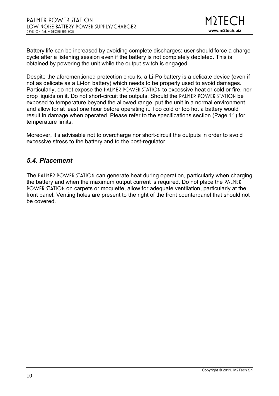 M2tech | M2TECH Palmer User Manual | Page 10 / 11