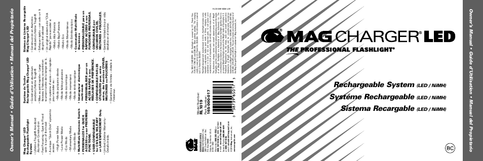 Maglite MAGCHARGER LED Rechargeable System User Manual | 20 pages