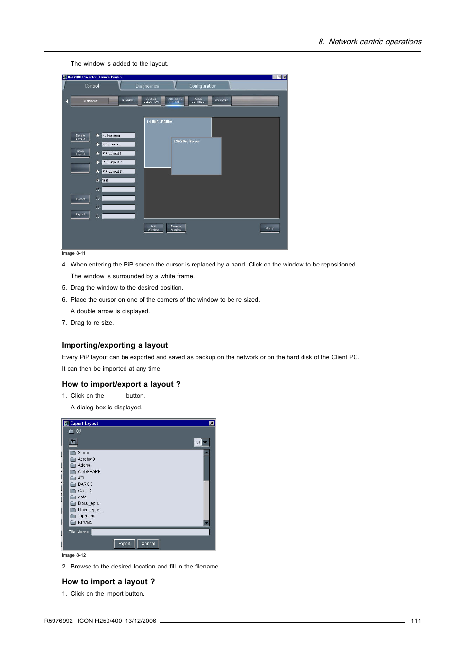 Network centric operations | Barco ICON H250/400 R9010510 User Manual | Page 117 / 154